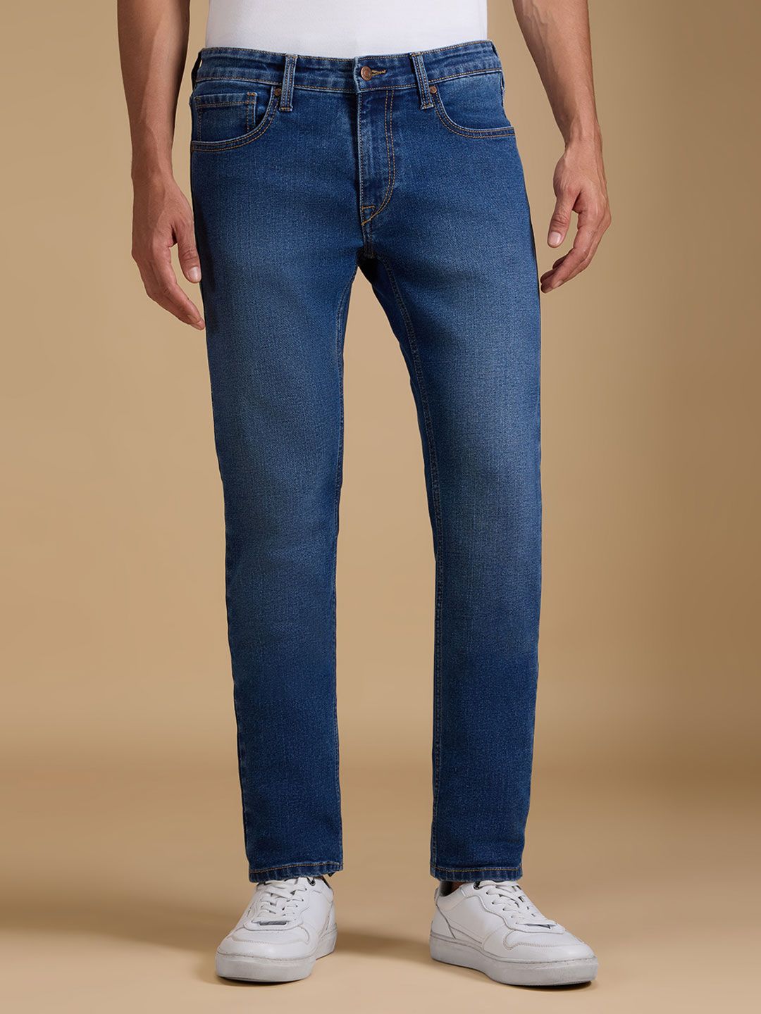 Pepe Jeans Men Comfort Slim Fit Mid-Rise Light Fade Stretchable Jeans