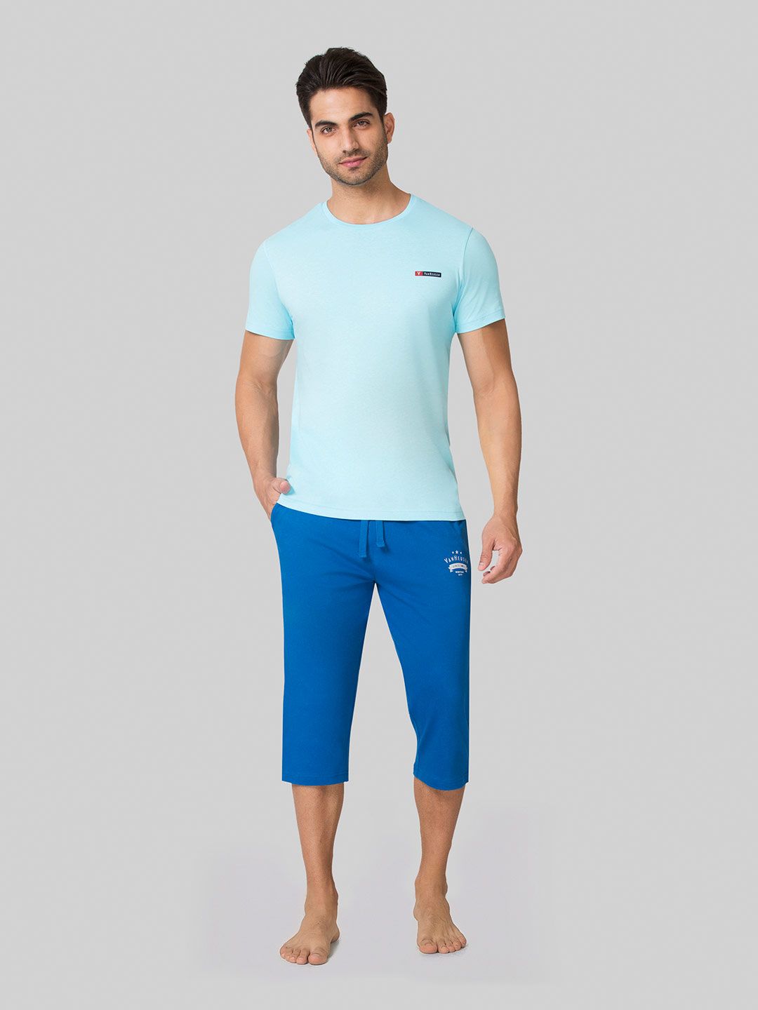 Van Heusen Innerwear Men Drawstring Waist Functional Pockets Lounge Shorts
