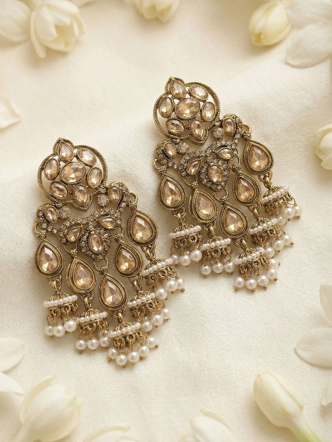 TRENDY4EVER Geometric Jhumkas Earrings