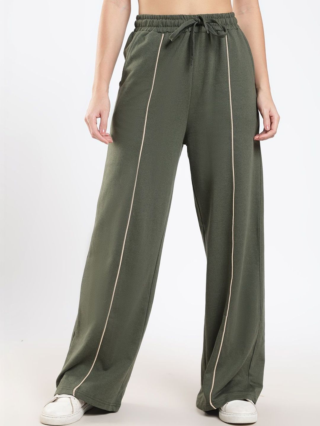 glitchez glitchez Women Regular Fit Striped Track Pants