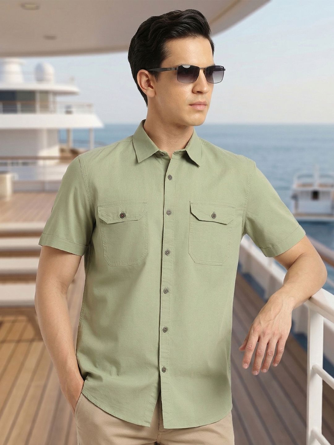 Thomas Scott Men Premium Slim Fit Cotton Casual Shirt