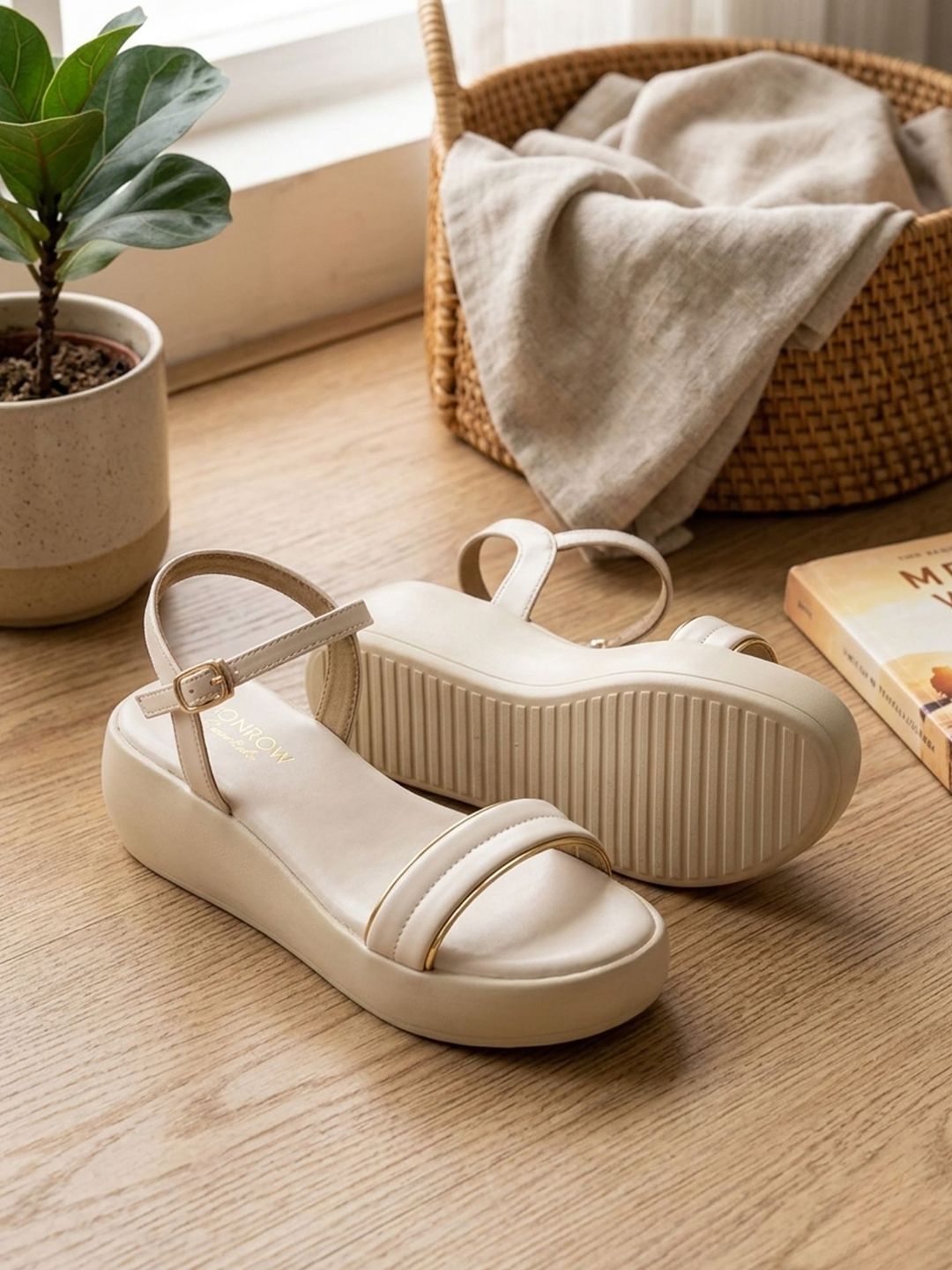 Monrow Open Toe Backstrap Wedges Offers & Cashback