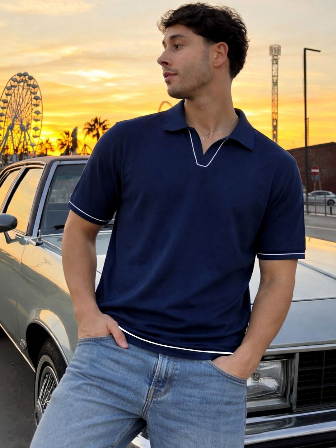 Metronaut Men Polo Collar T-shirt