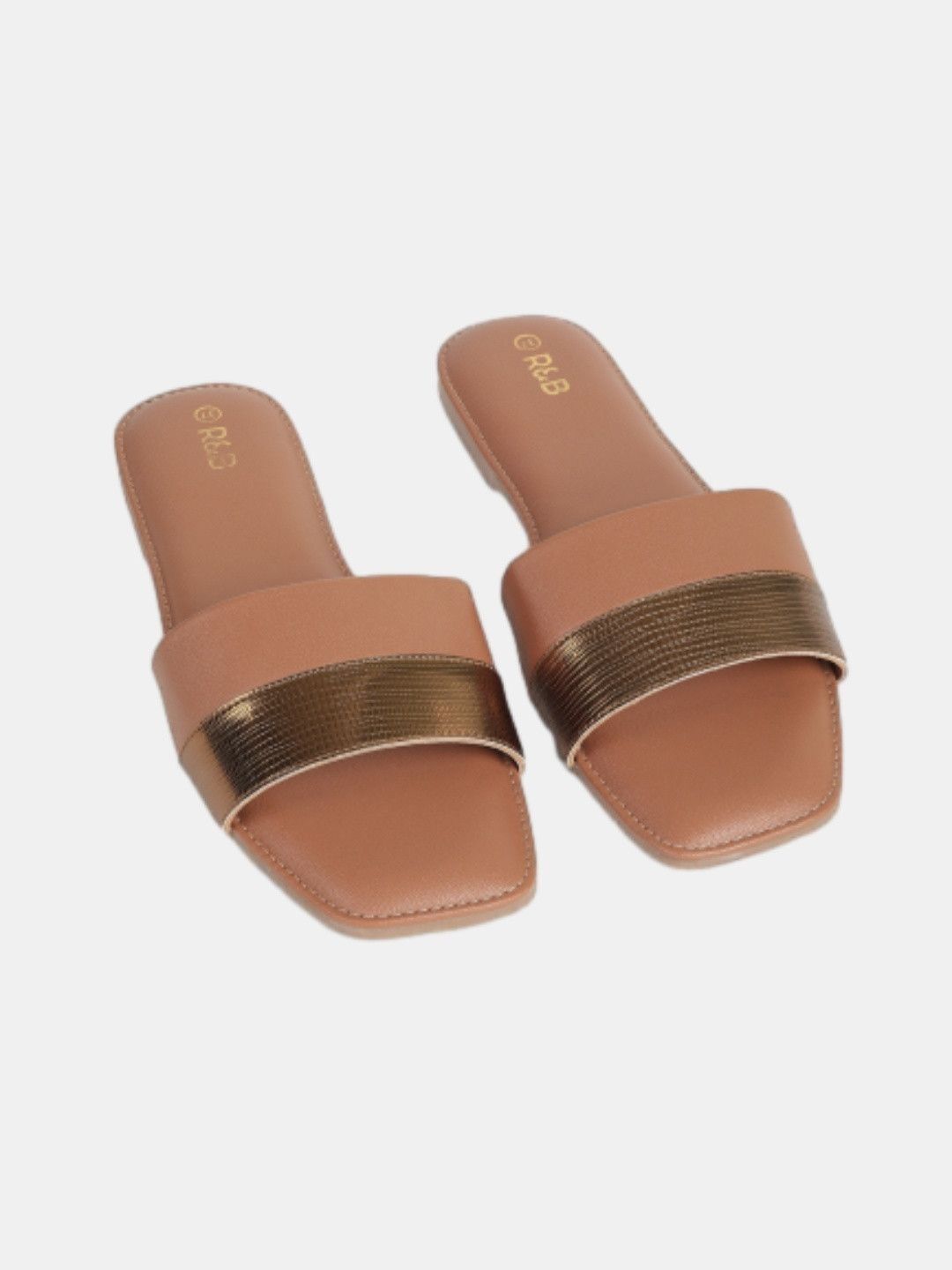 Buy R&B Women Colourblocked Open Toe Flats with Buckles - Flats