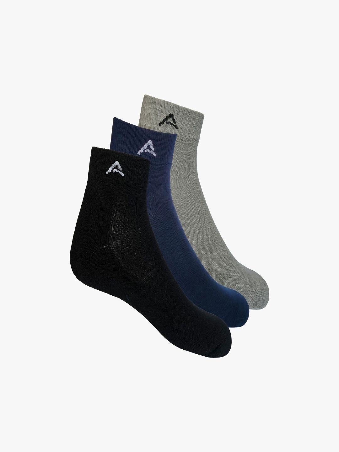 AMAREE Unisex Pack of 3 Cotton Assorted Ankle Length Socks