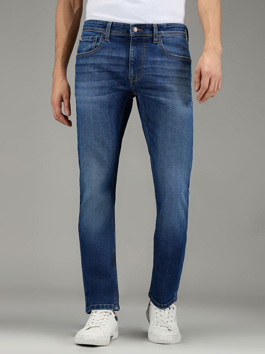 Pepe Jeans Men Vapour Slim Fit Mid-Rise Light Fade Stretchable Jeans