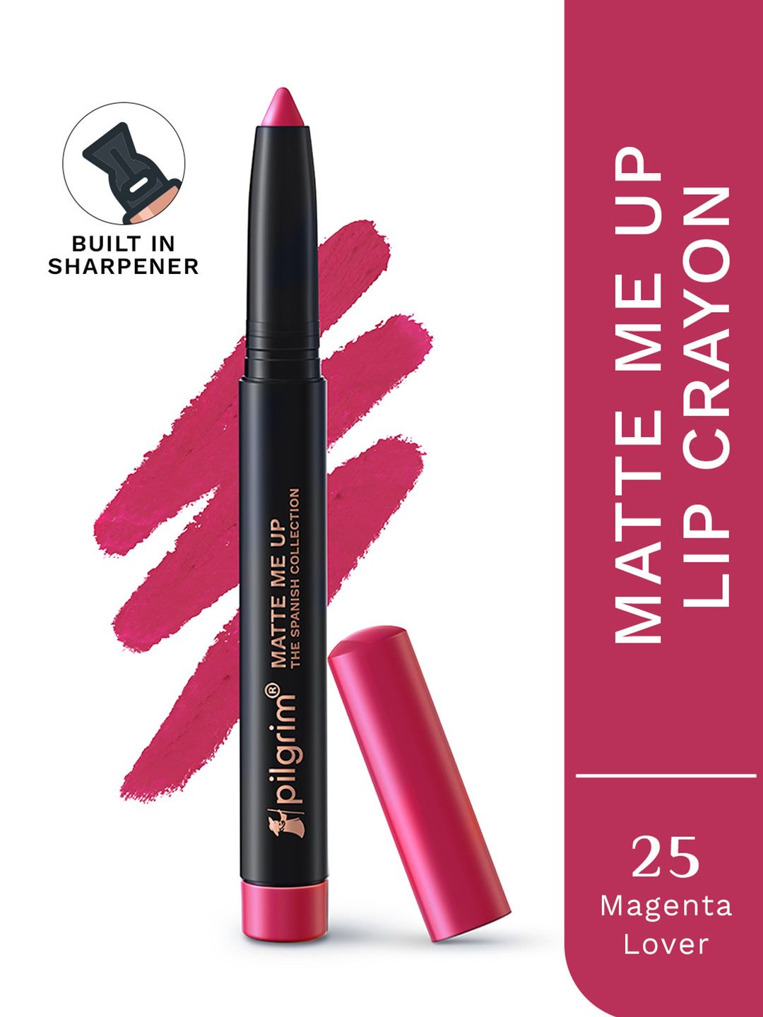 Matte Me Up Lipstick - 25 Pilgrim Matte Me Up Long Lasting Crayon Lipstick - Magenta Lover 25