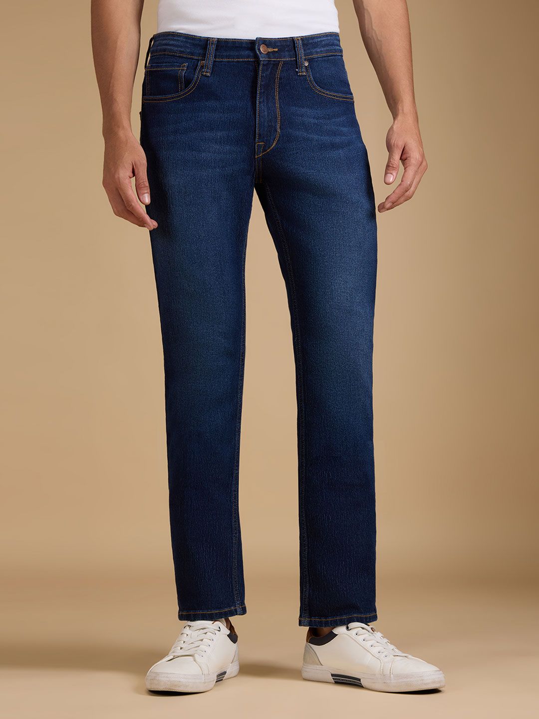 Pepe Jeans Men Comfort Straight Fit Mid-Rise Stretchable Jeans