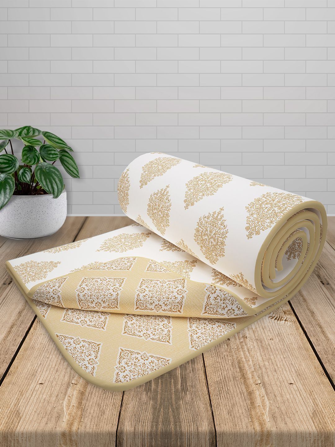 AC Room 150 GSM Dohar Story@home White & Beige Ethnic Motifs AC Room 150 GSM Dohar