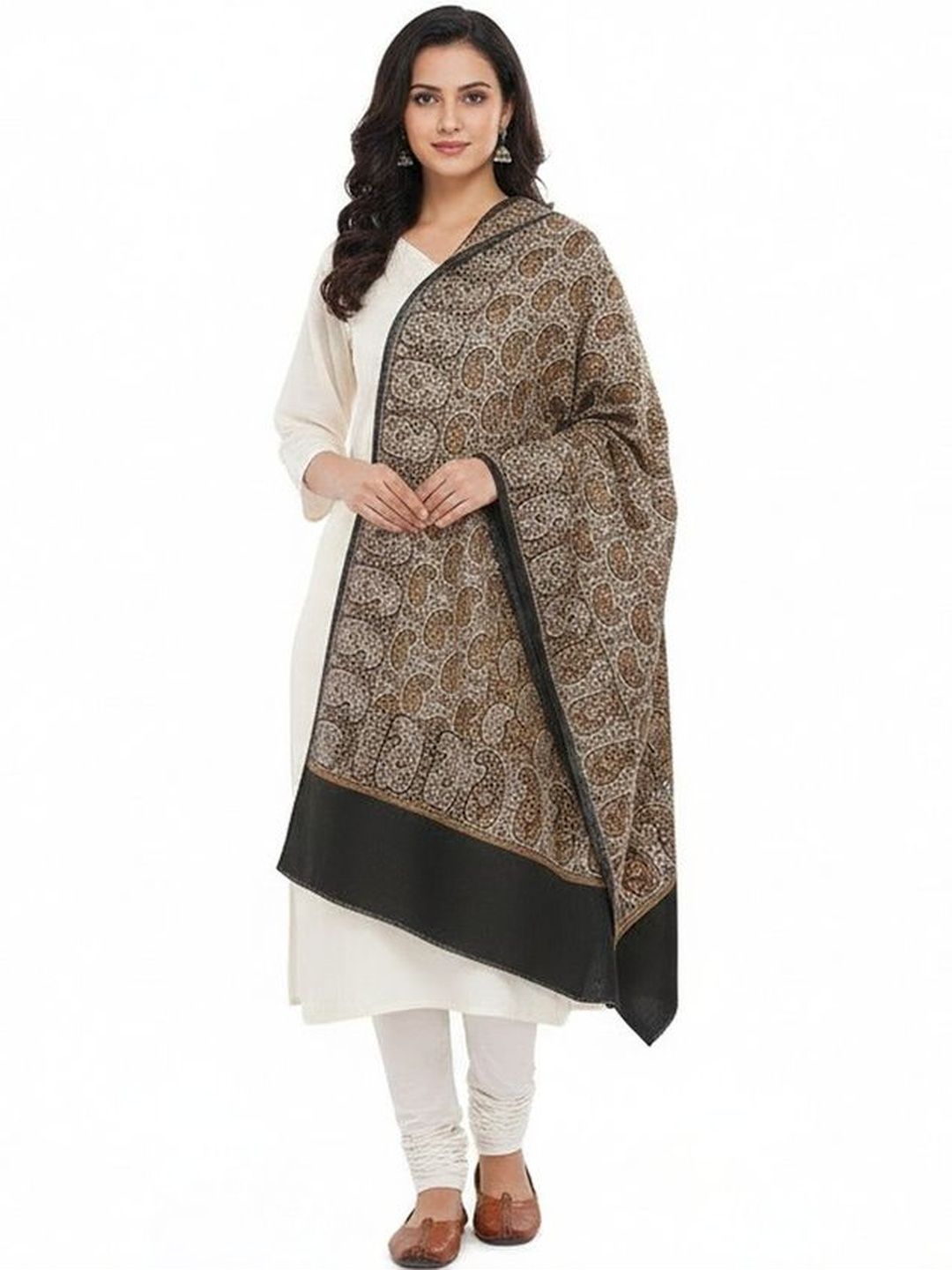 Manra Women Paisley Woven Design Shawl