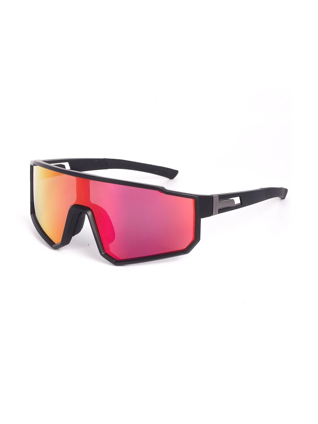 CREEK Unisex Mirrored Lens & Black Sports Sunglasses