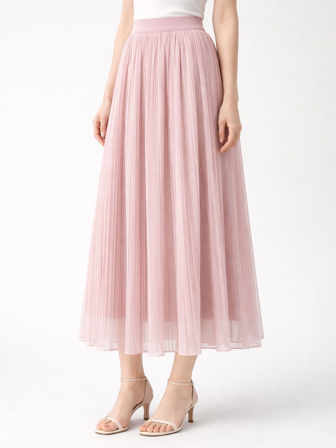 Suo Suo Women Pink Printed Midi Skirts