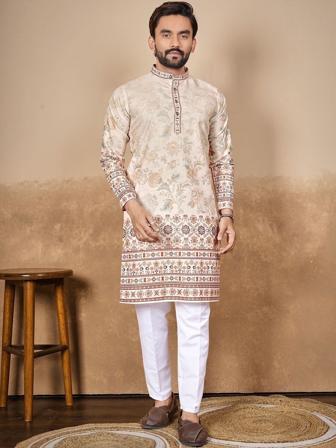 HERE&NOW Men Floral Printed Kurta