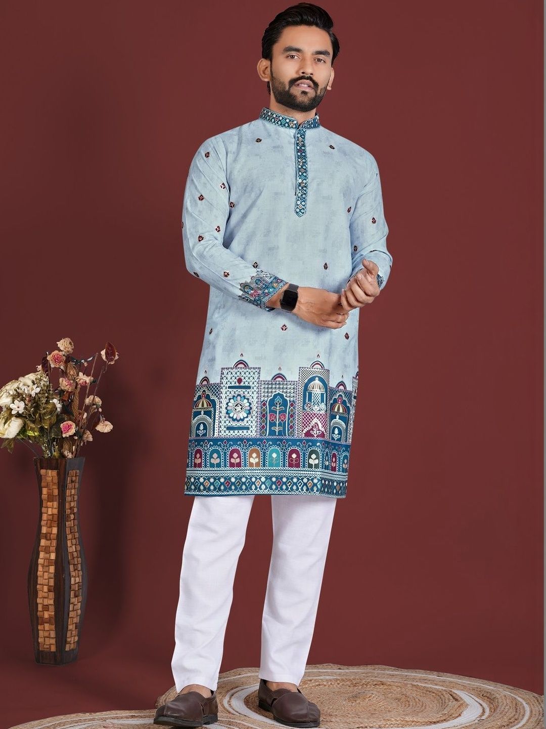 HERE&NOW Men Ethnic Motifs Printed Kurta