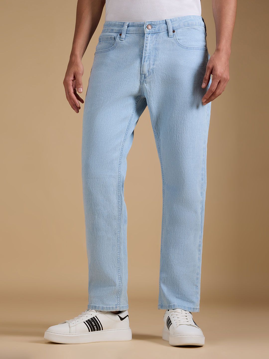 Pepe Jeans Men Comfort Straight Fit Mid-Rise Light Fade Stretchable Jeans
