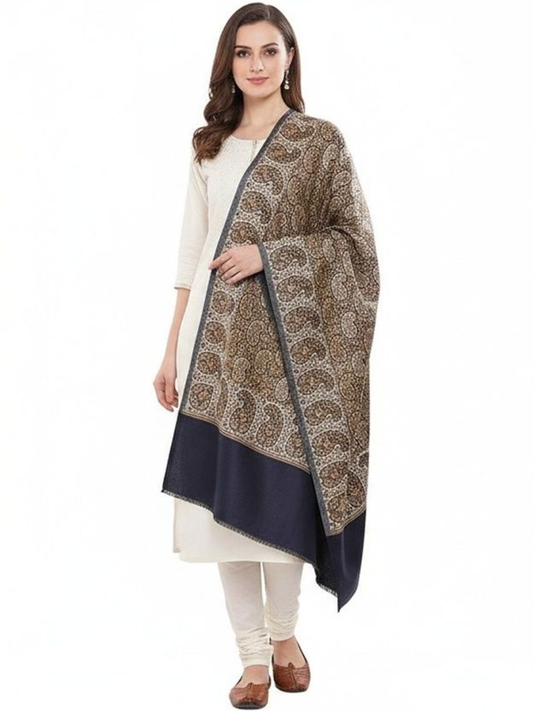 Manra Women Paisley Woven Design Shawl