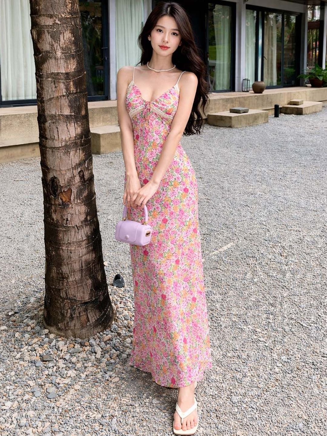DressBerry Floral Print Sheath Maxi Dress