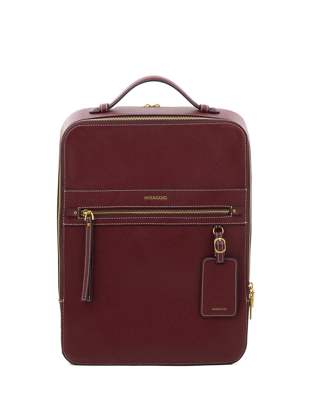 Women Backpacks MIRAGGIO Planner 14  inch Solid Backpack With Two Compartments
