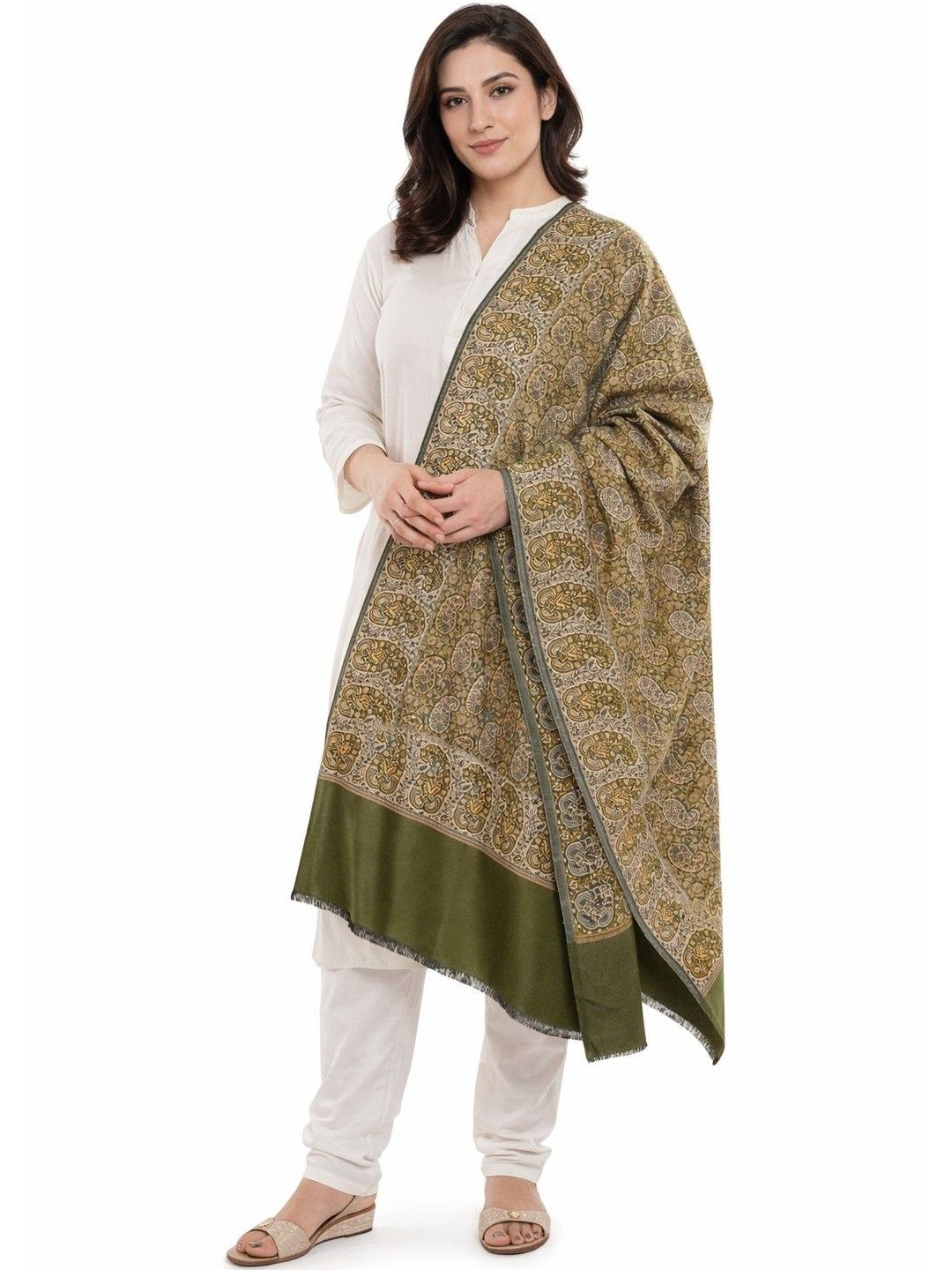 Manra Women Paisley Woven Design Shawl