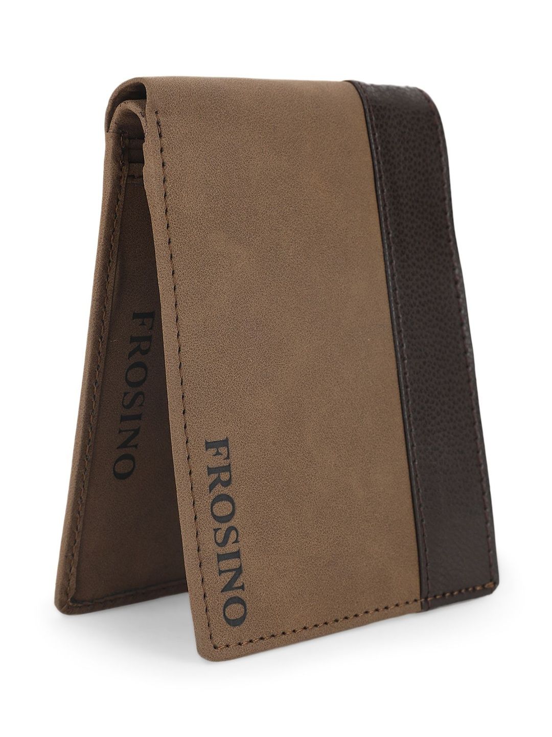 FROSINO Men Colourblocked PU Two Fold Wallet deal from myntra