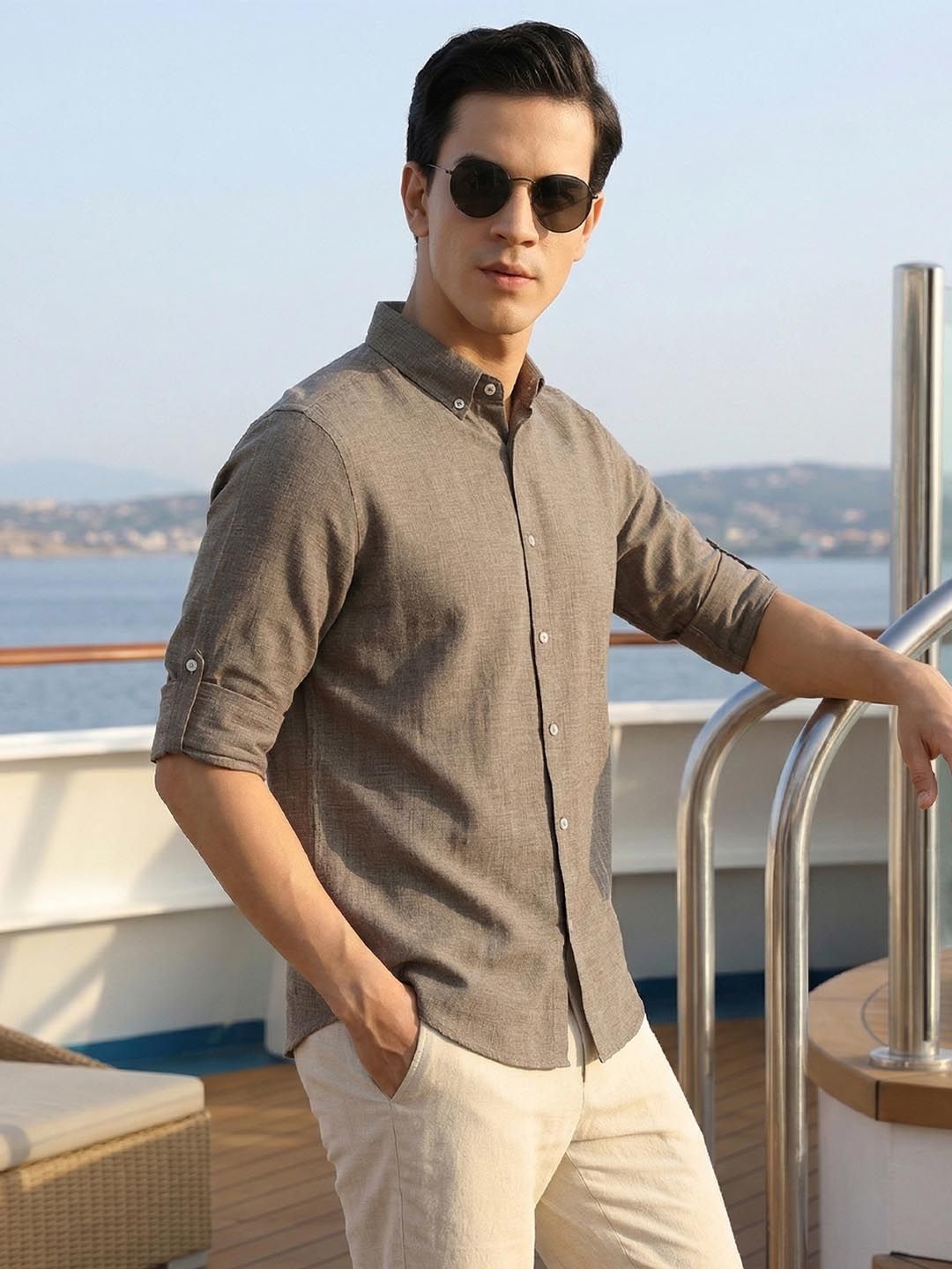 Thomas Scott Men Premium Slim Fit Casual Shirt