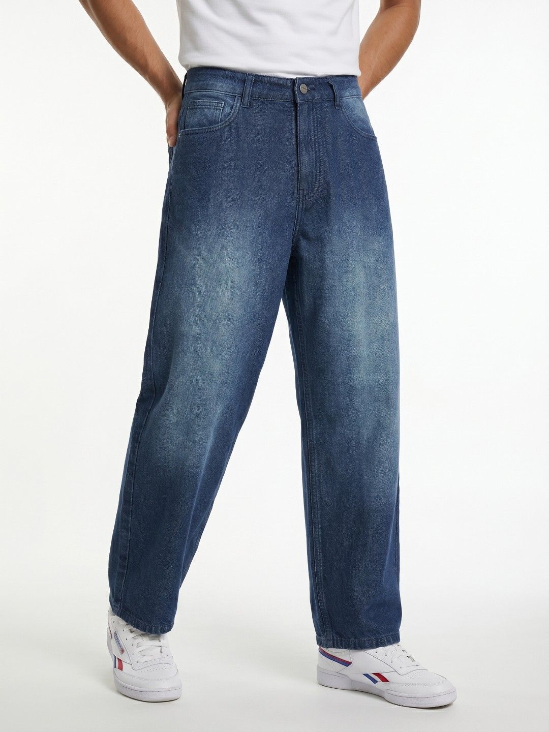 glitchez Men Regular Fit Mid-Rise Light Fade Jeans