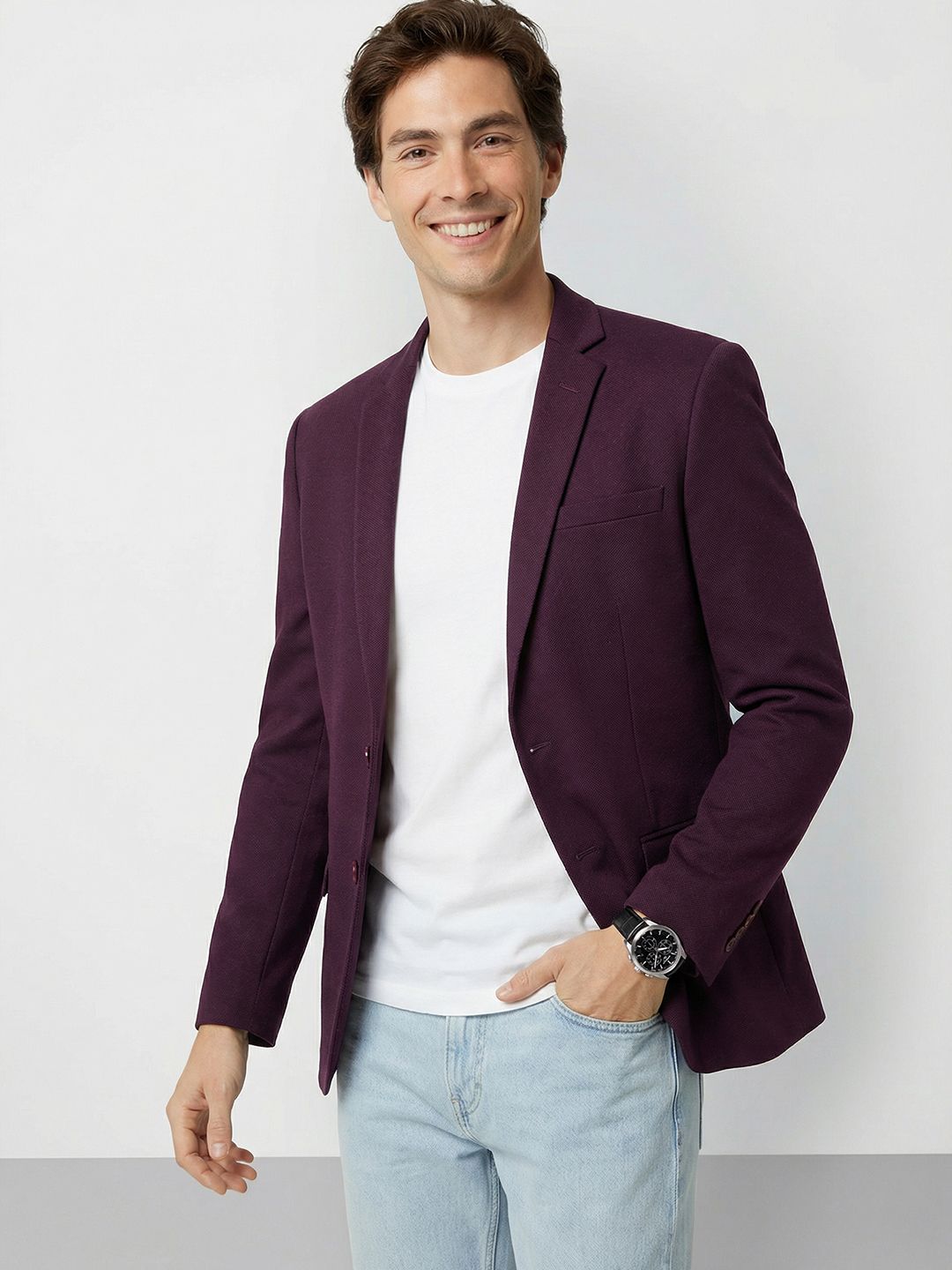 Mast & Harbour Single-Breasted Notched Lapel Casual Blazers