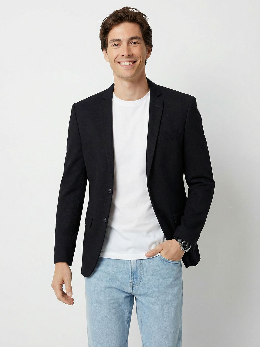 Mast & Harbour Mast & Harbour Single-Breasted Notched Lapel Casual Blazers