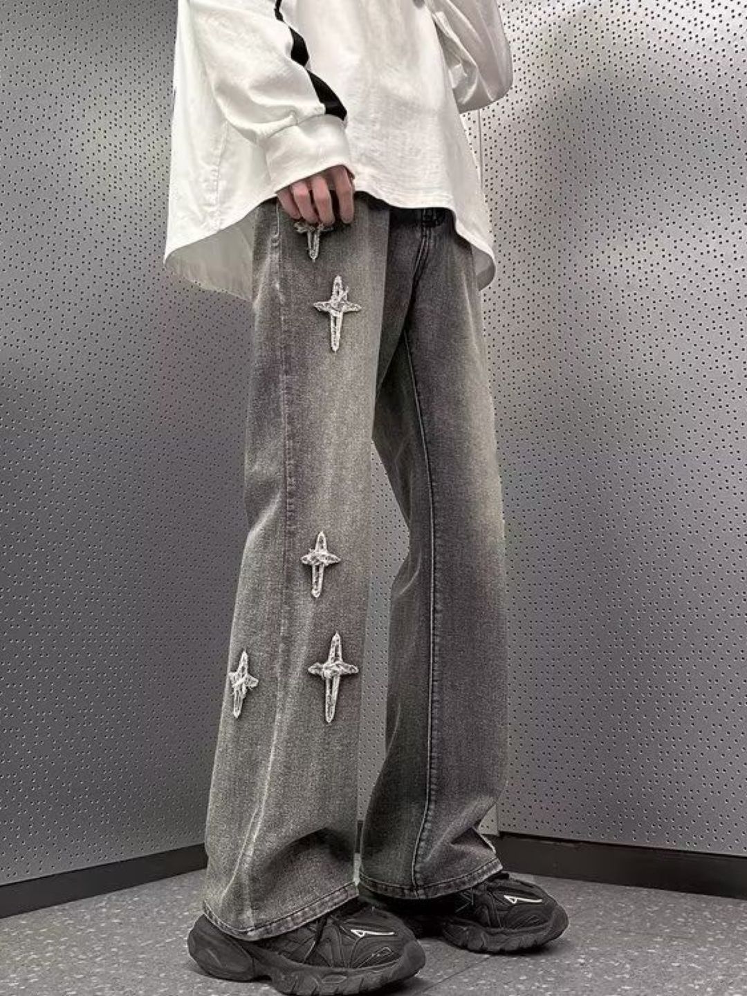 StyleCast Men Wide Leg Mid-Rise Jeans