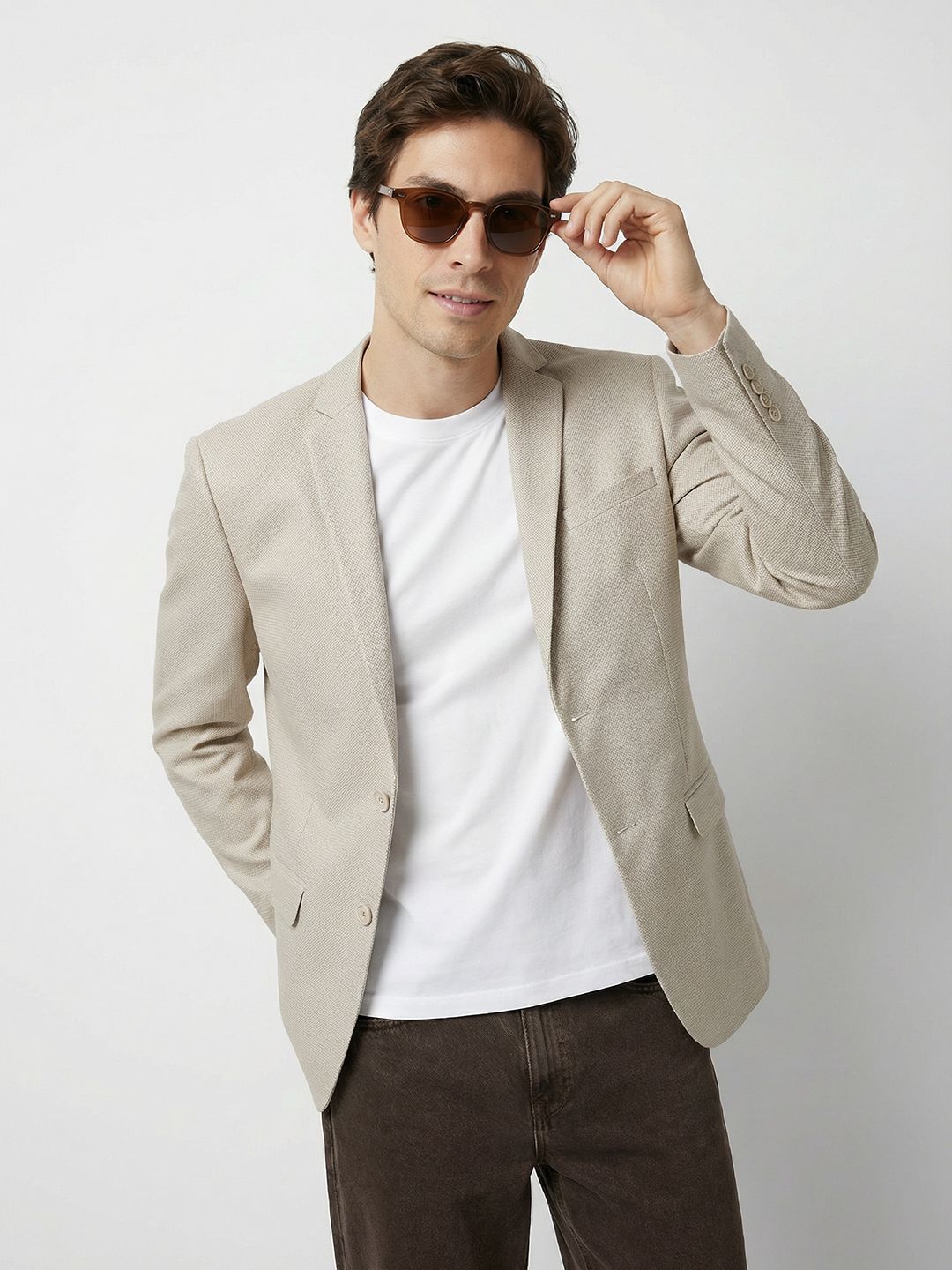 Mast & Harbour Single-Breasted Notched Lapel Casual Blazers