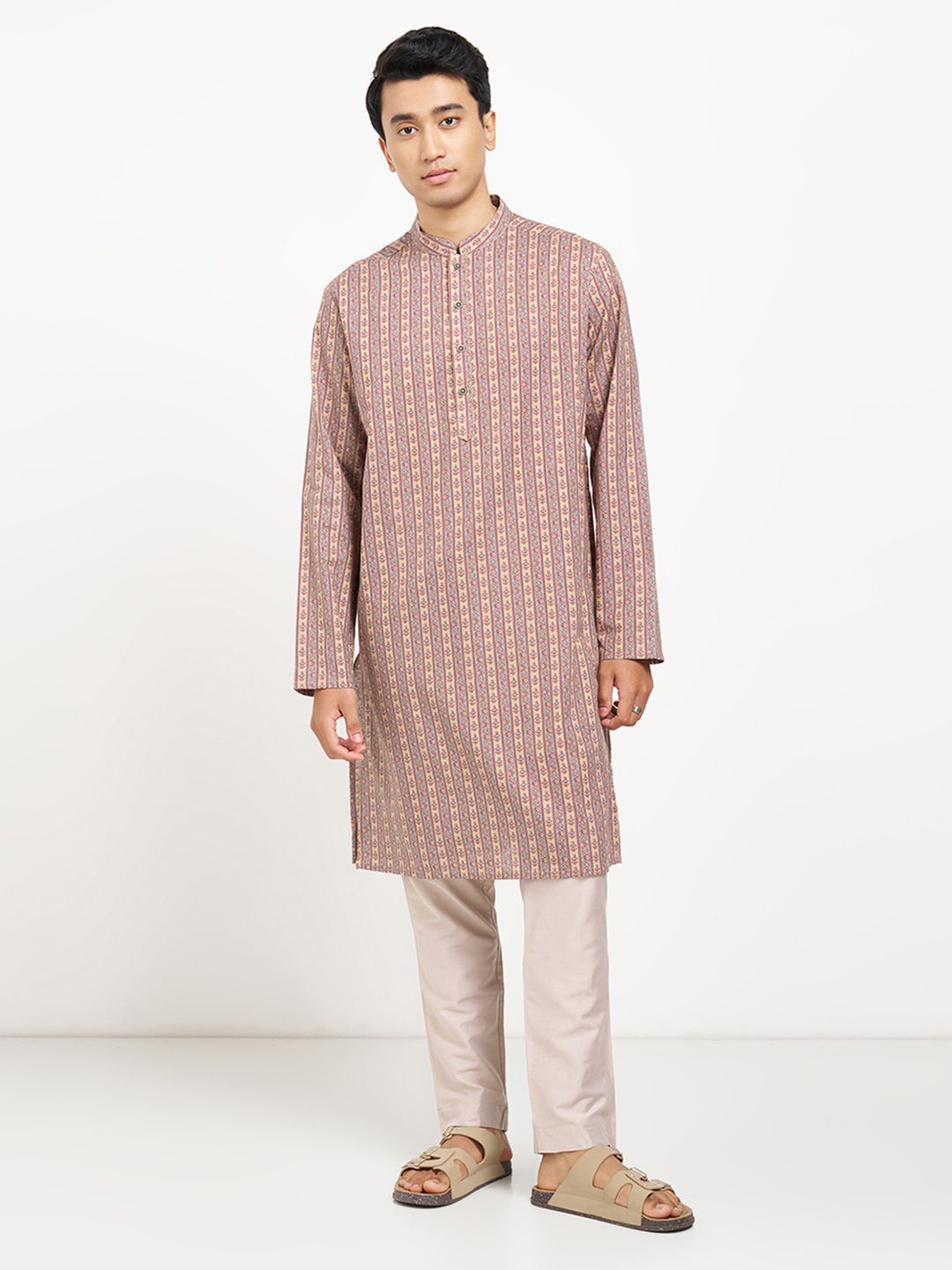 indus route by Pantaloons Men Striped Kurta