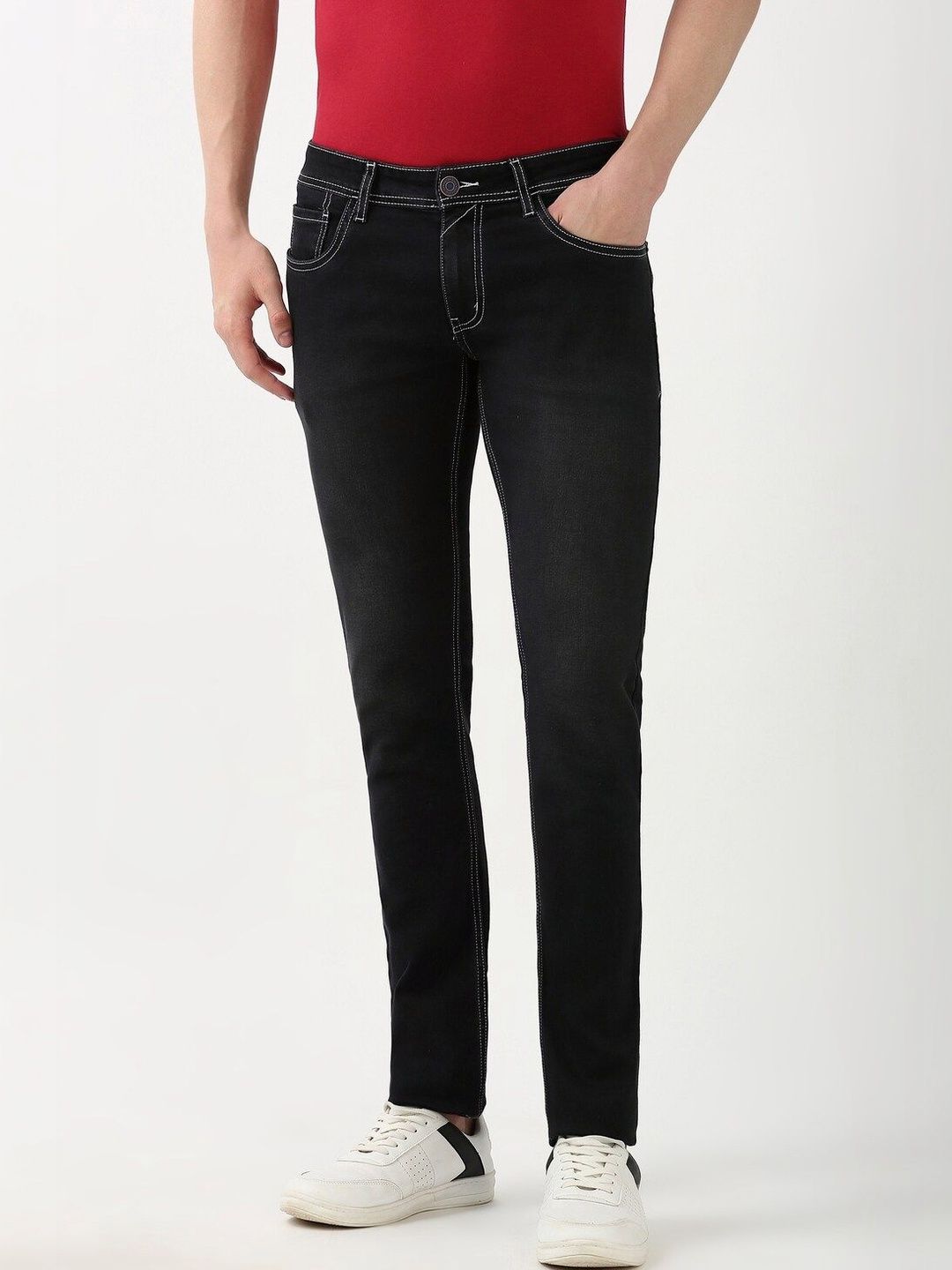 Peter England Casuals Men Skinny Fit Mid-Rise Light Fade Jeans
