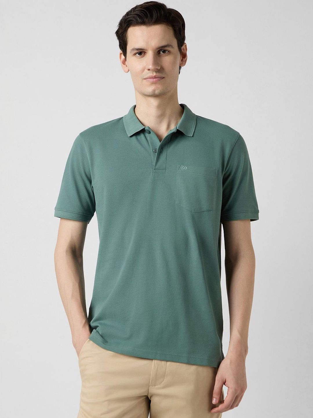 Peter England Casuals Men Polo Collar Pockets T-shirt