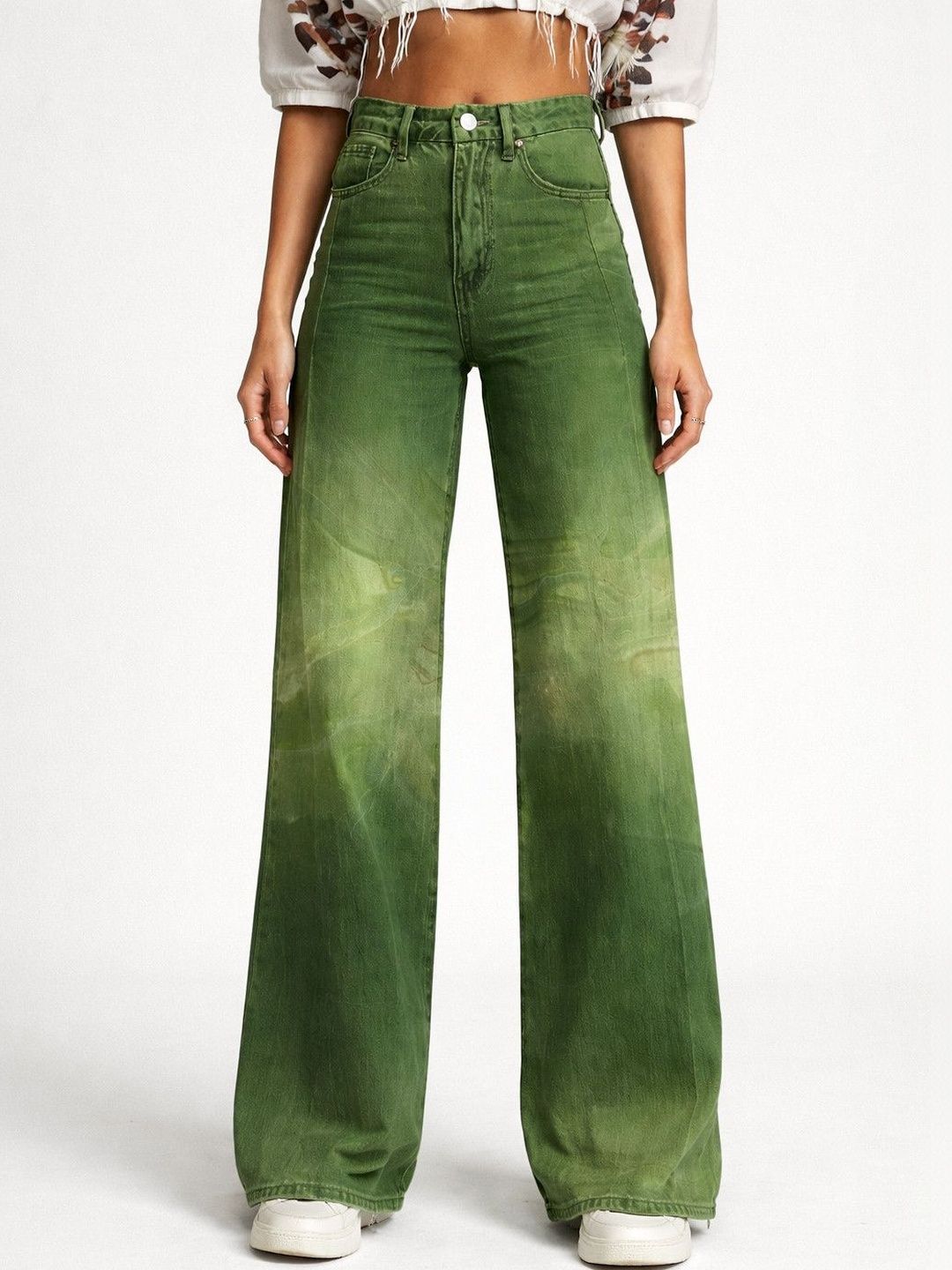 Suo Women High-Rise Heavy Fade Bootcut Trousers