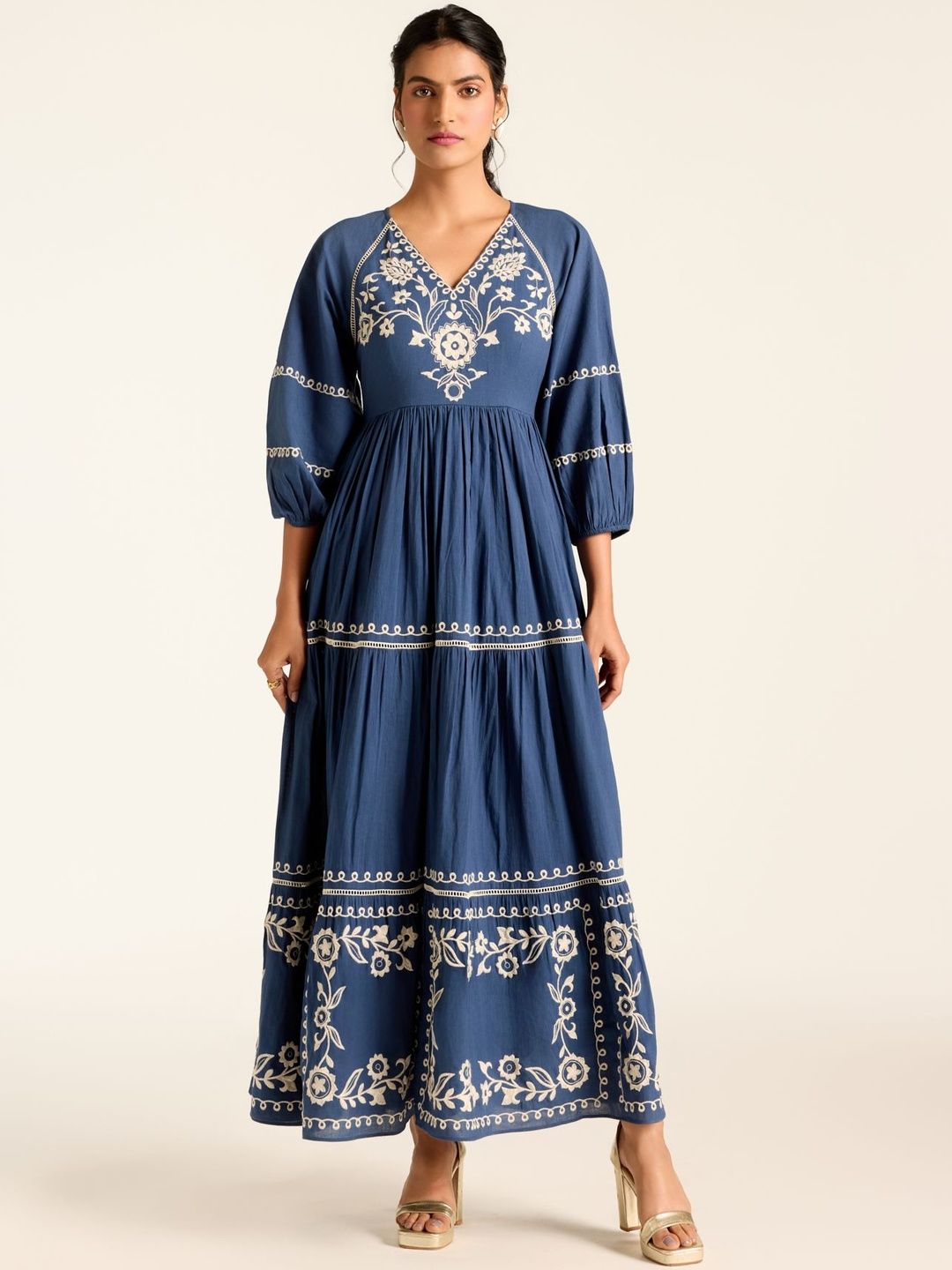 ritu kumar cotton dresses Ritu Kumar Purple Embroidered Kurta Dress