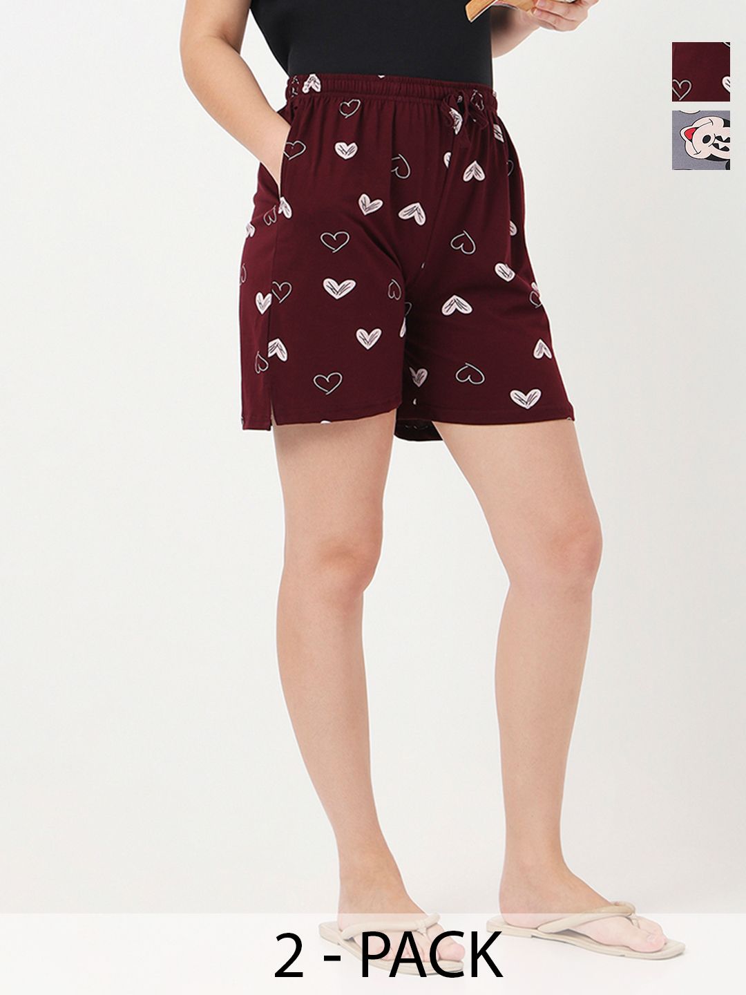 ETC Women 2 Printed Lounge Shorts