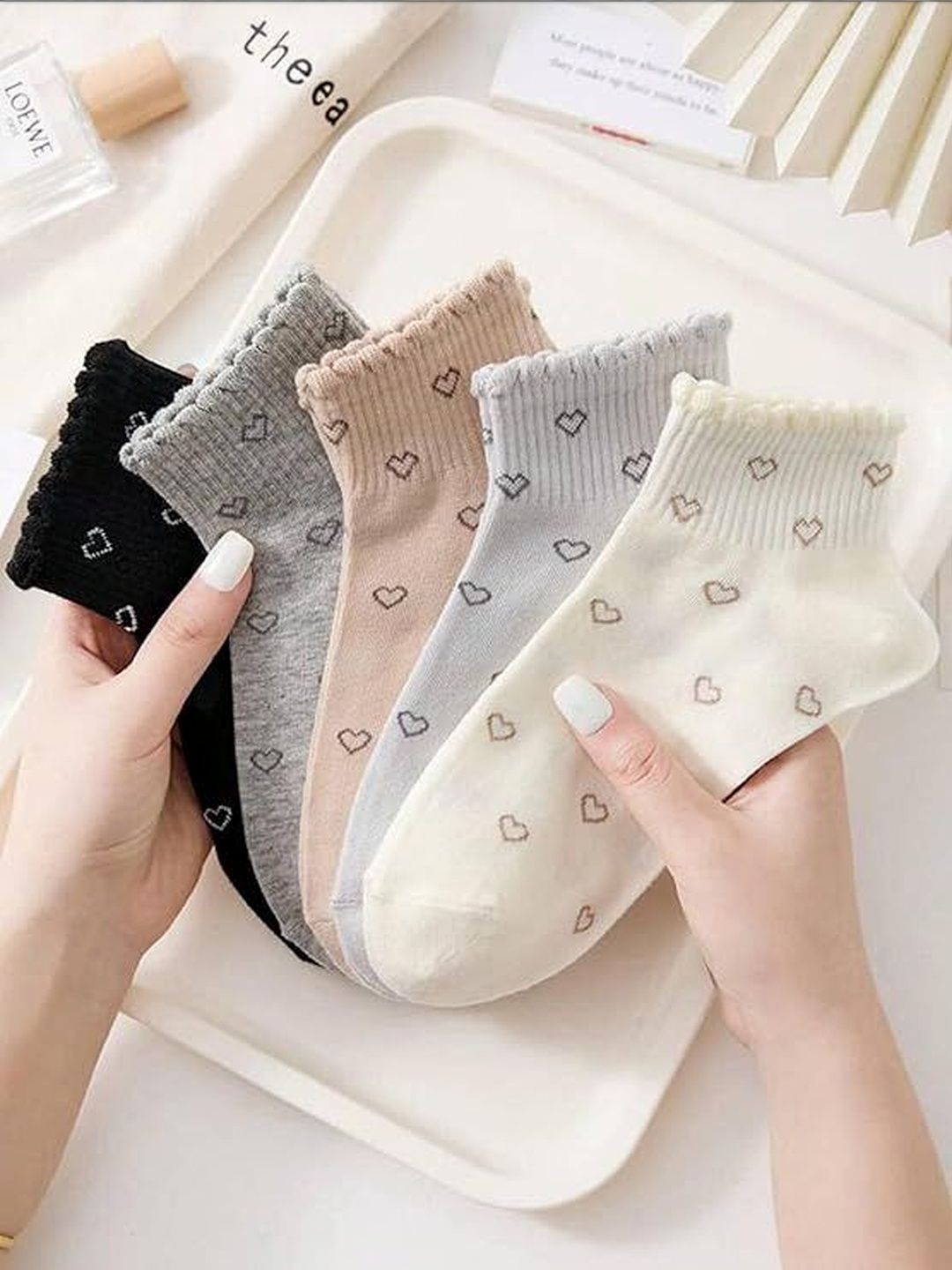 Sloxie Men Pack of 5 Cotton Assorted Patterned Ankle Length Socks
