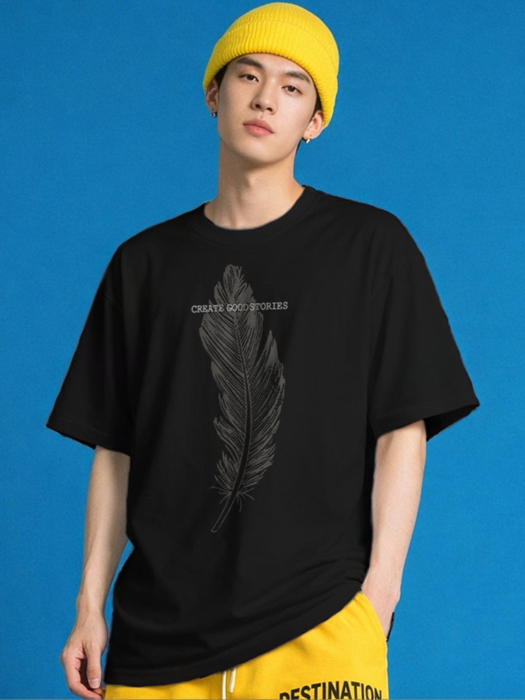 The Roadster Lifestyle Co Printed Organic Cotton Oversized Tshirts
