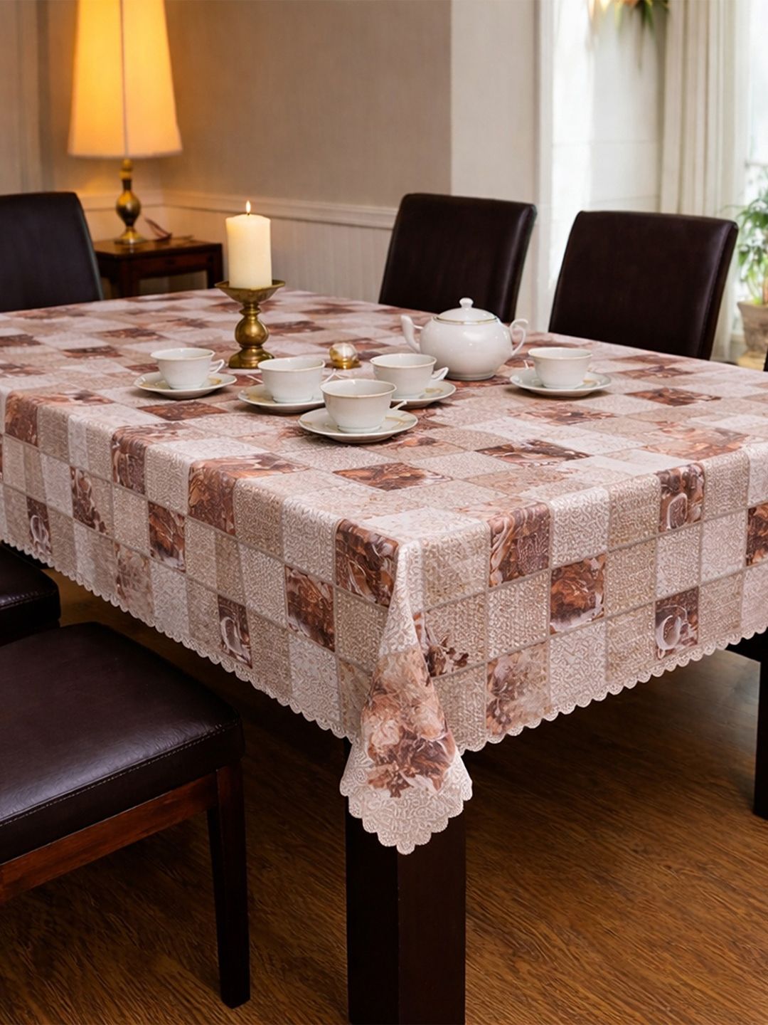 Dakshya Industries Brown Waterproof 6-Seater Table Cover