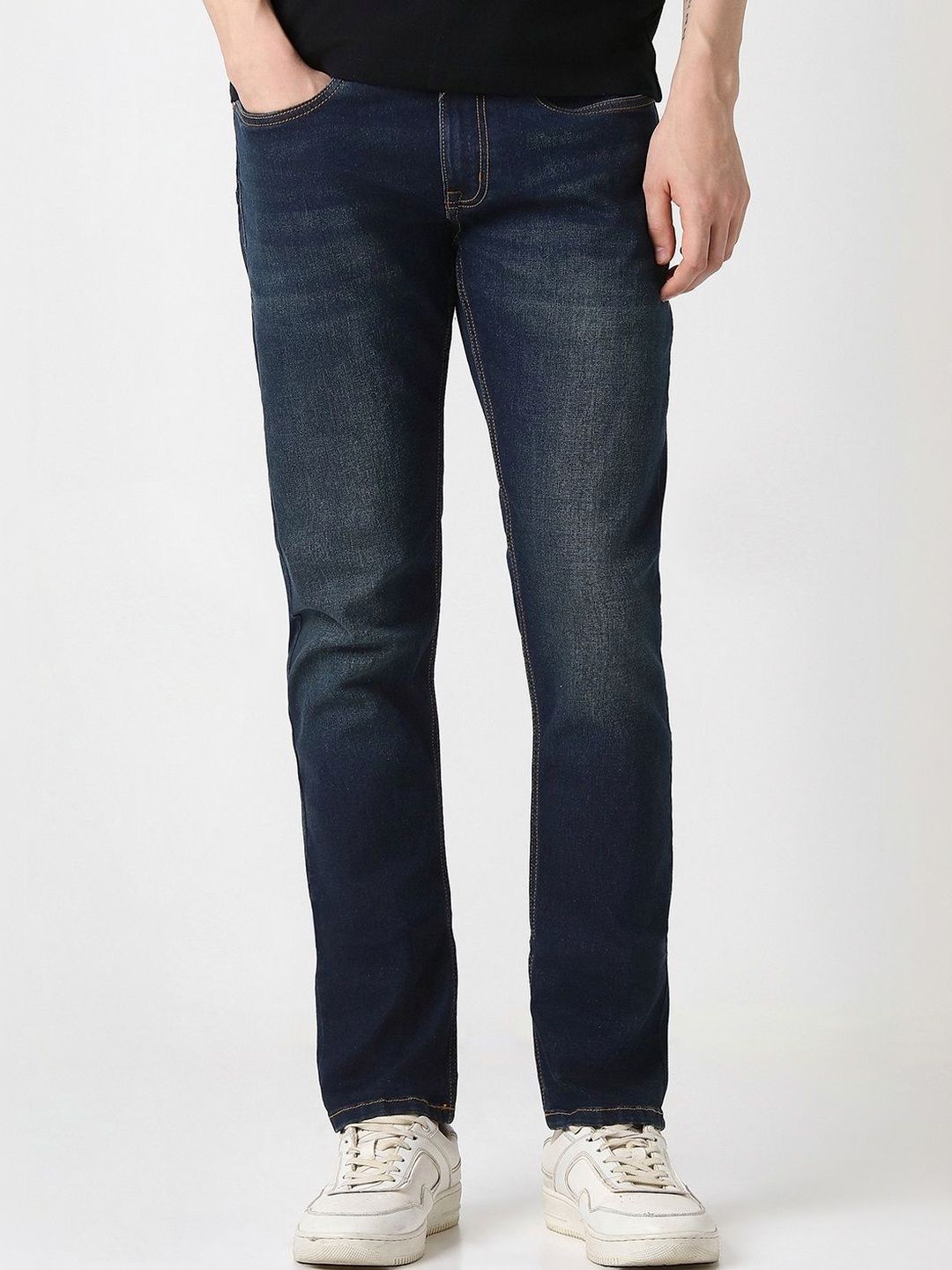 Peter England Casuals Men Slim Fit Mid-Rise Light Fade Jeans