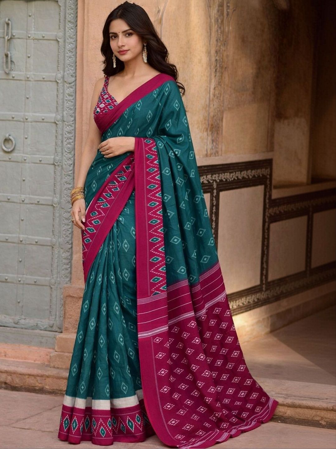 SZN Woven Design Pure Cotton Pochampally Saree