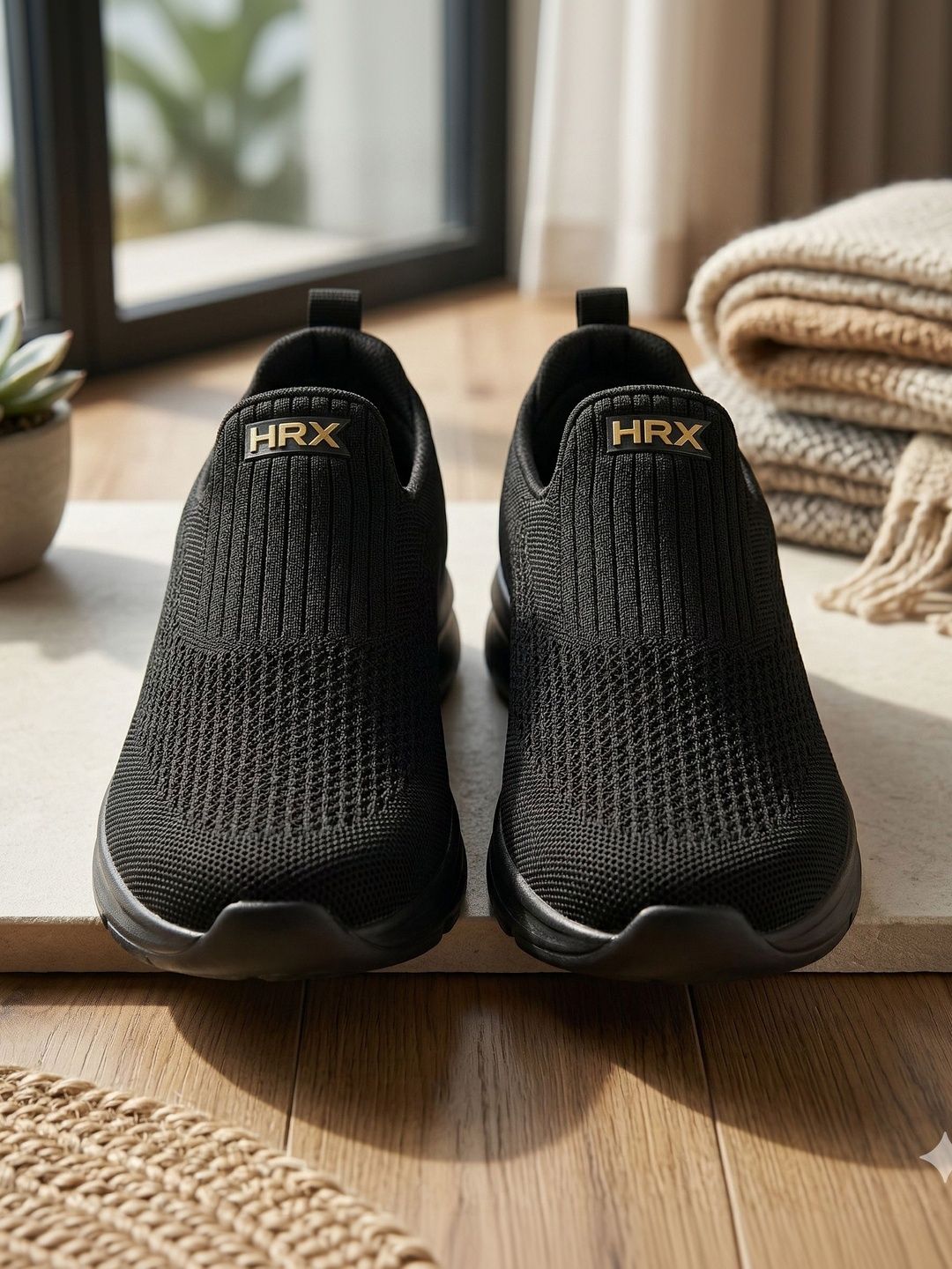 HRX by Hrithik Roshan Men Textured PU Slip-On Sneakers