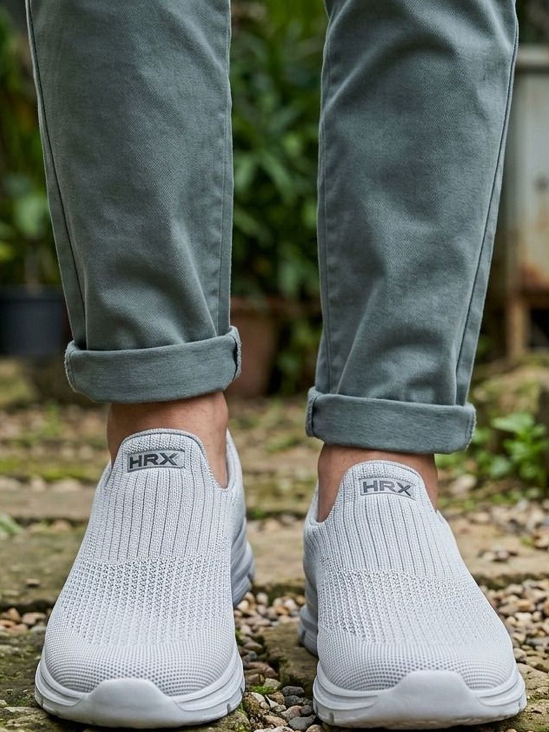 HRX by Hrithik Roshan Men Textured PU Slip-On Sneakers
