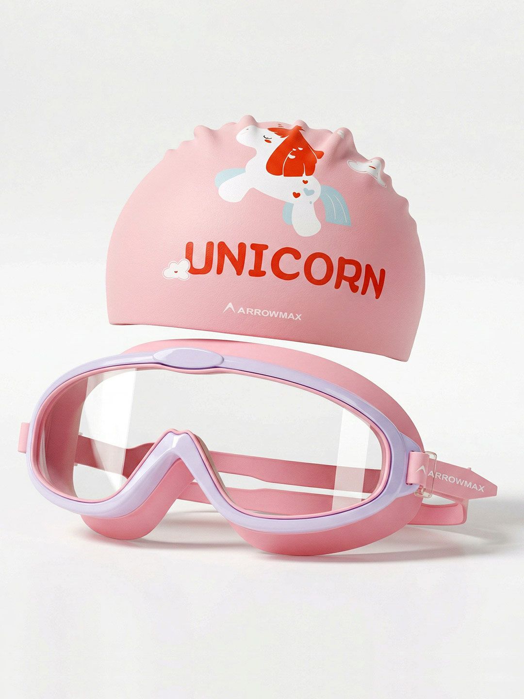 ARROWMAX ARROWMAX Kids Unicorn Theme Printed Swimming Goggles & Cap