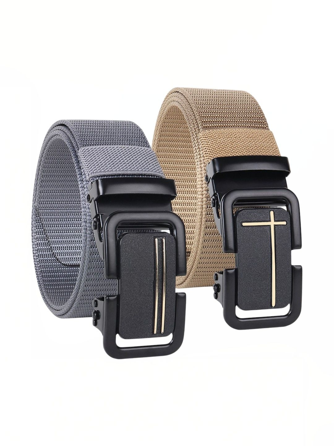 The Roadster Lifestyle Co Men Set Of 2 Textured Formal Belts