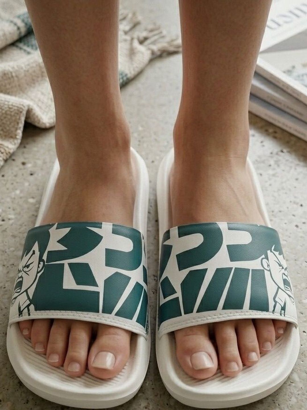 ADROZ Men Printed Rubber Sliders