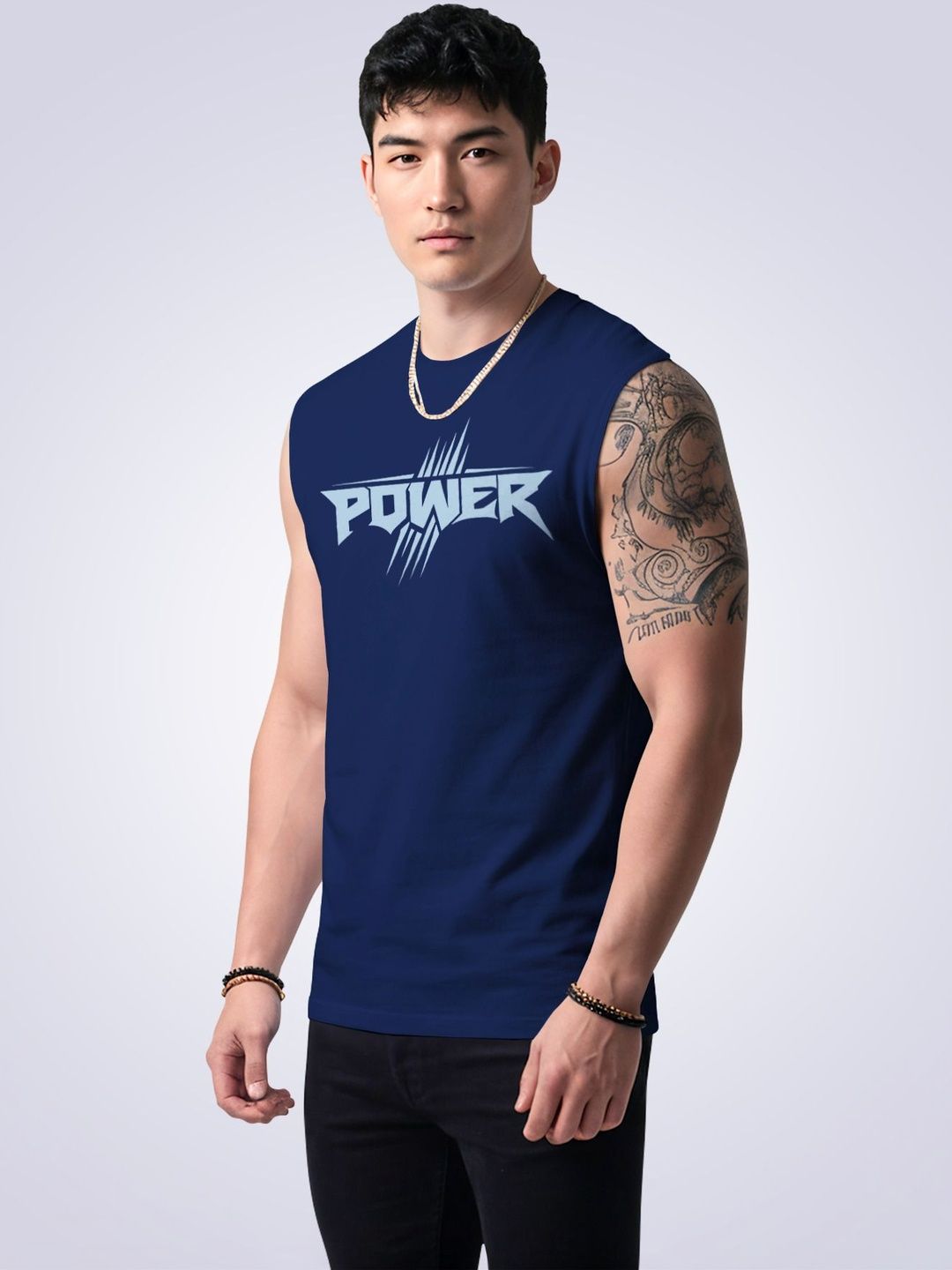 I&D Typography Printed Round Neck Pure Cotton Tank Innerwear Vest