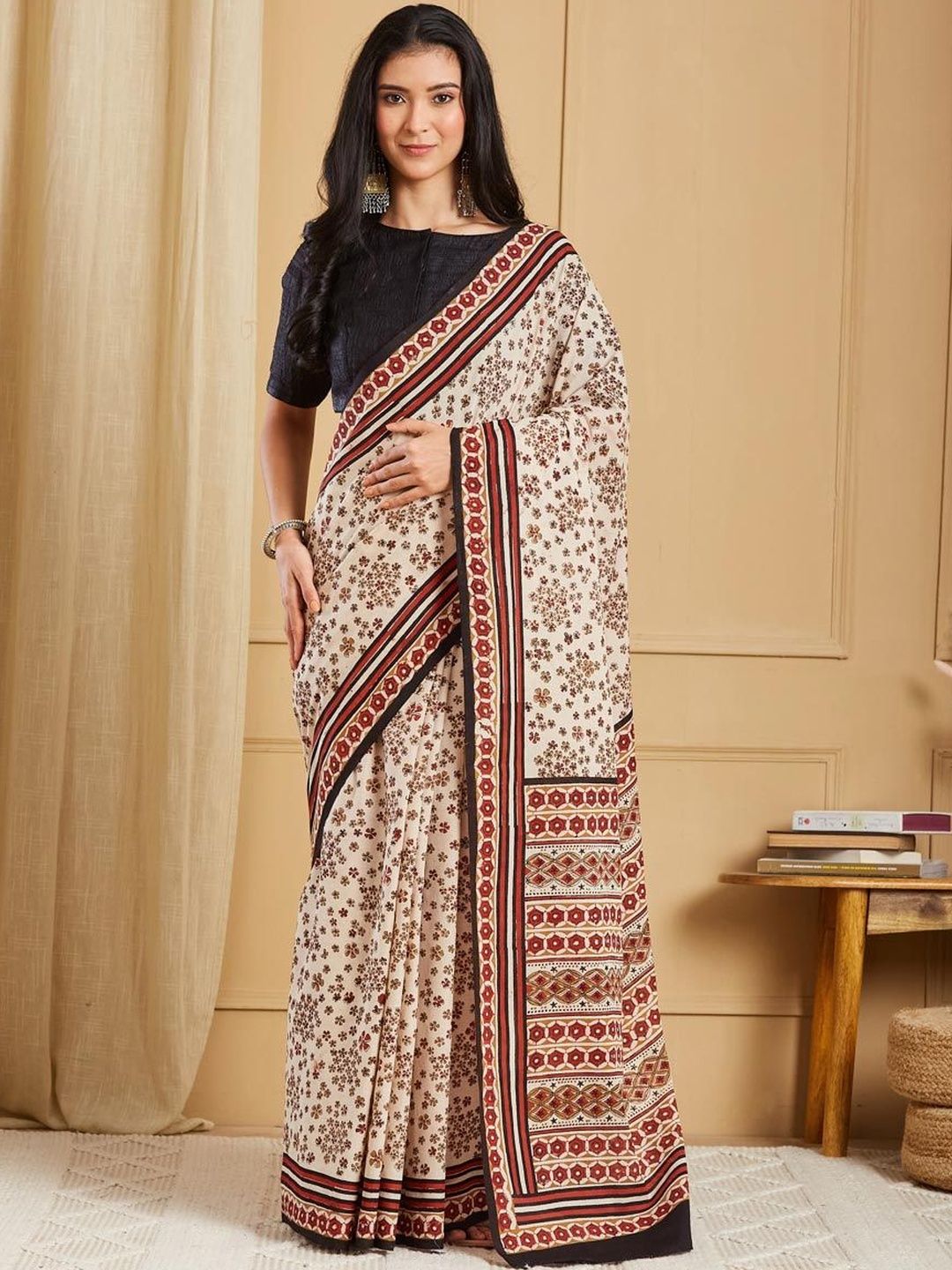 Fabindia Fabindia Ethnic Motifs Pure Cotton Saree