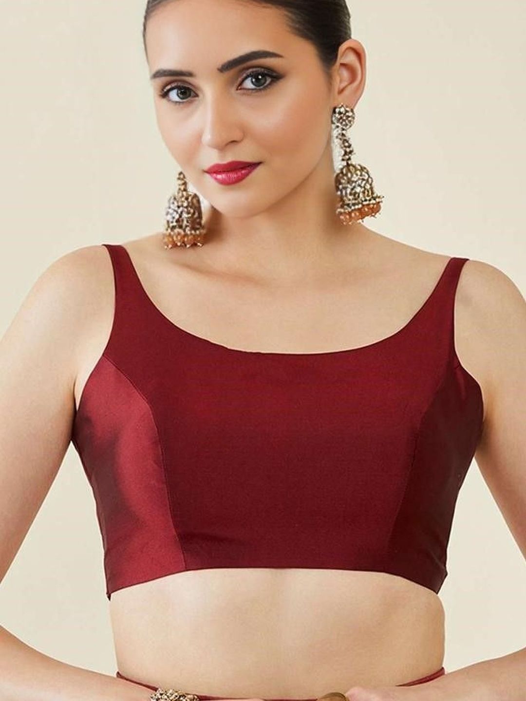 Mitera Mitera Solid Saree Blouse