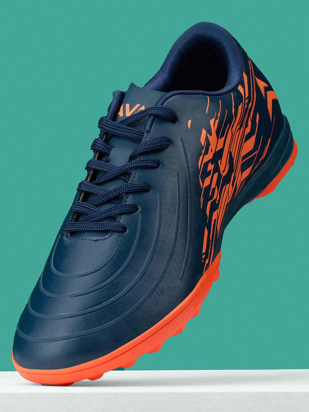 AVANT Men's SpikeRush Football Shoes - Navy & Orange